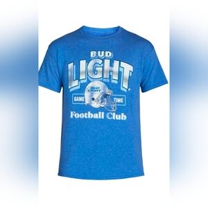 Bud Light NEW Football Club XL Blue Heather Game Time 82 Graphic Tee 2025
